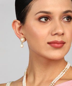 Natural Fresh Water Real Double String Pearl Set With Certificate