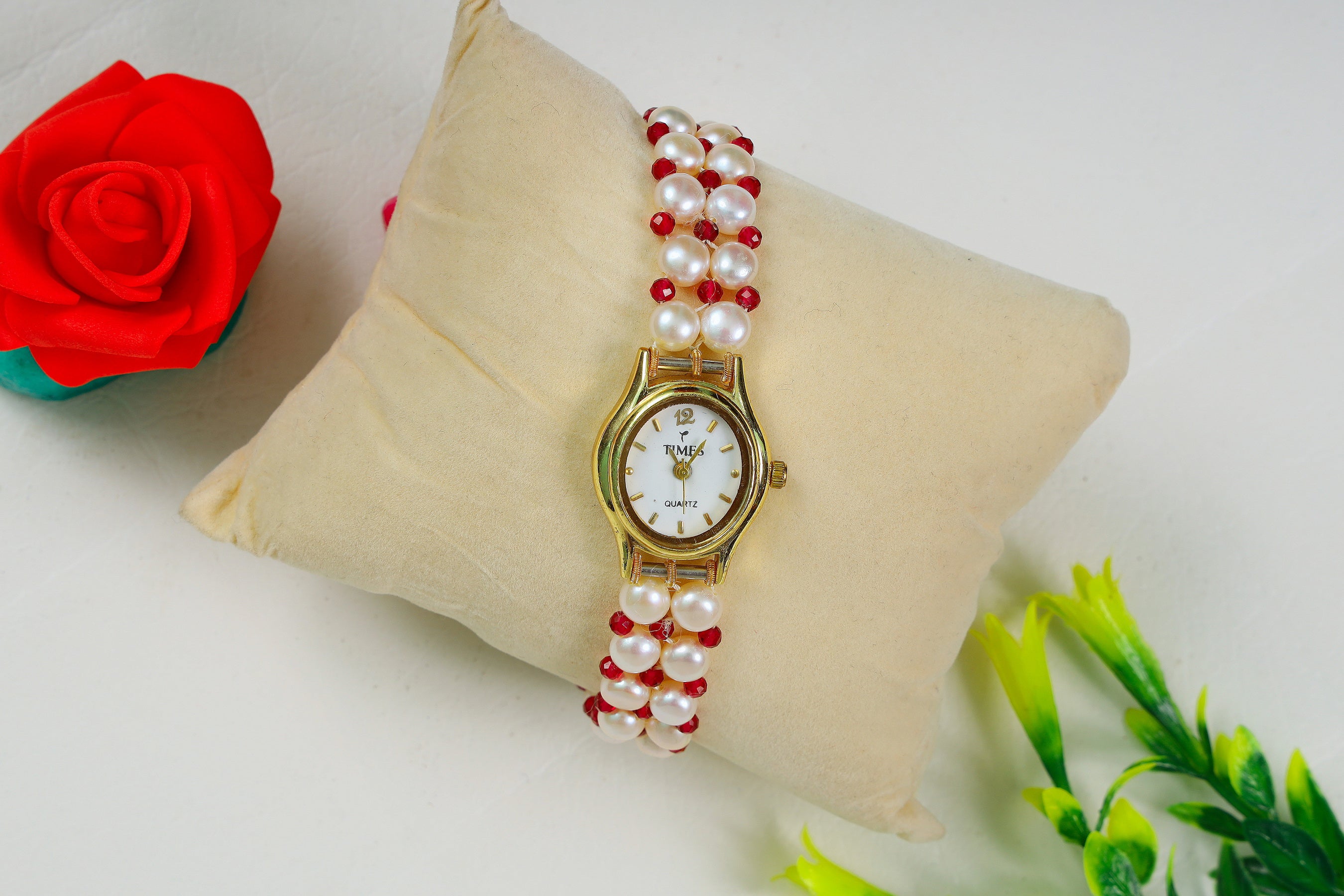 Designer Real Natural Fresh Water Pearl Watch With Certificate(D.No ADBLS106)