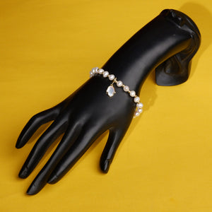 Real Natural Fresh Water Pearl Bracelet With Certificate(D.No ADBLS222)