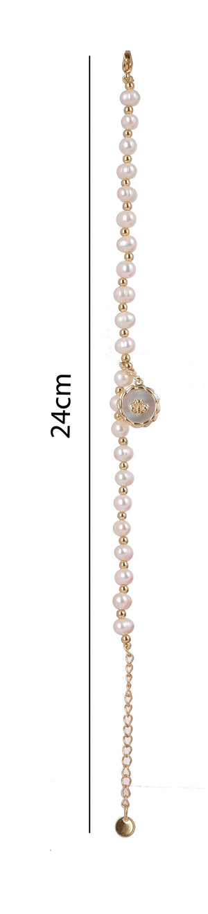 Real Natural Fresh Water Pearl Bracelet With Certificate(D.No ADBLS225)