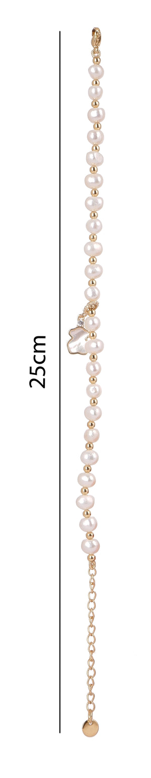 Real Natural Fresh Water Pearl Bracelet With Certificate(D.No ADBLS226)