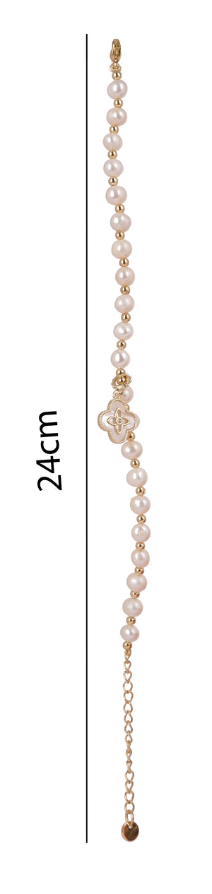Real Natural Fresh Water Pearl Bracelet With Certificate(D.No ADBLS228)