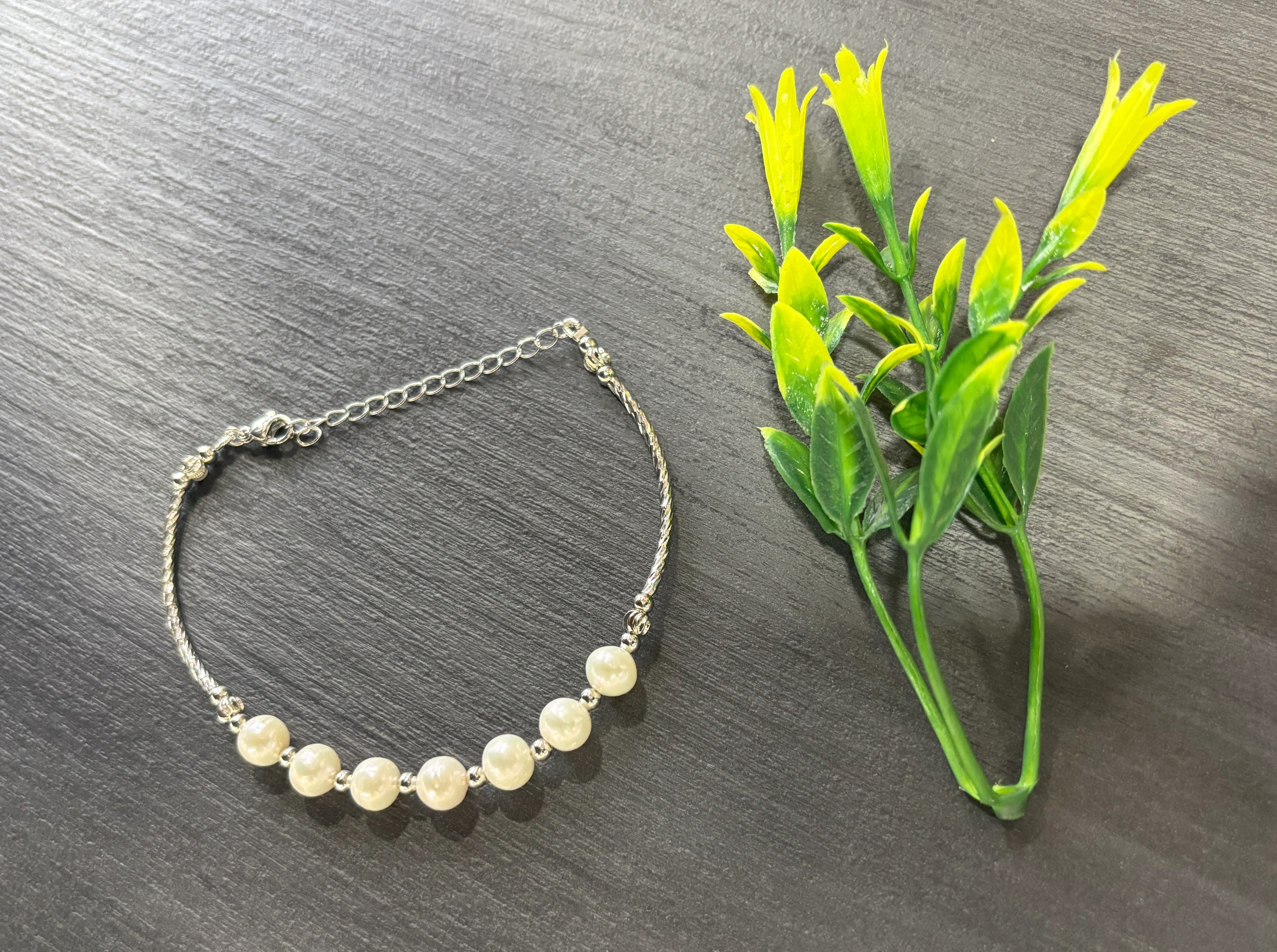 Authentic Real Natural Fresh Water Pearl Bracelet With Certificate(D.No ADBLS232)