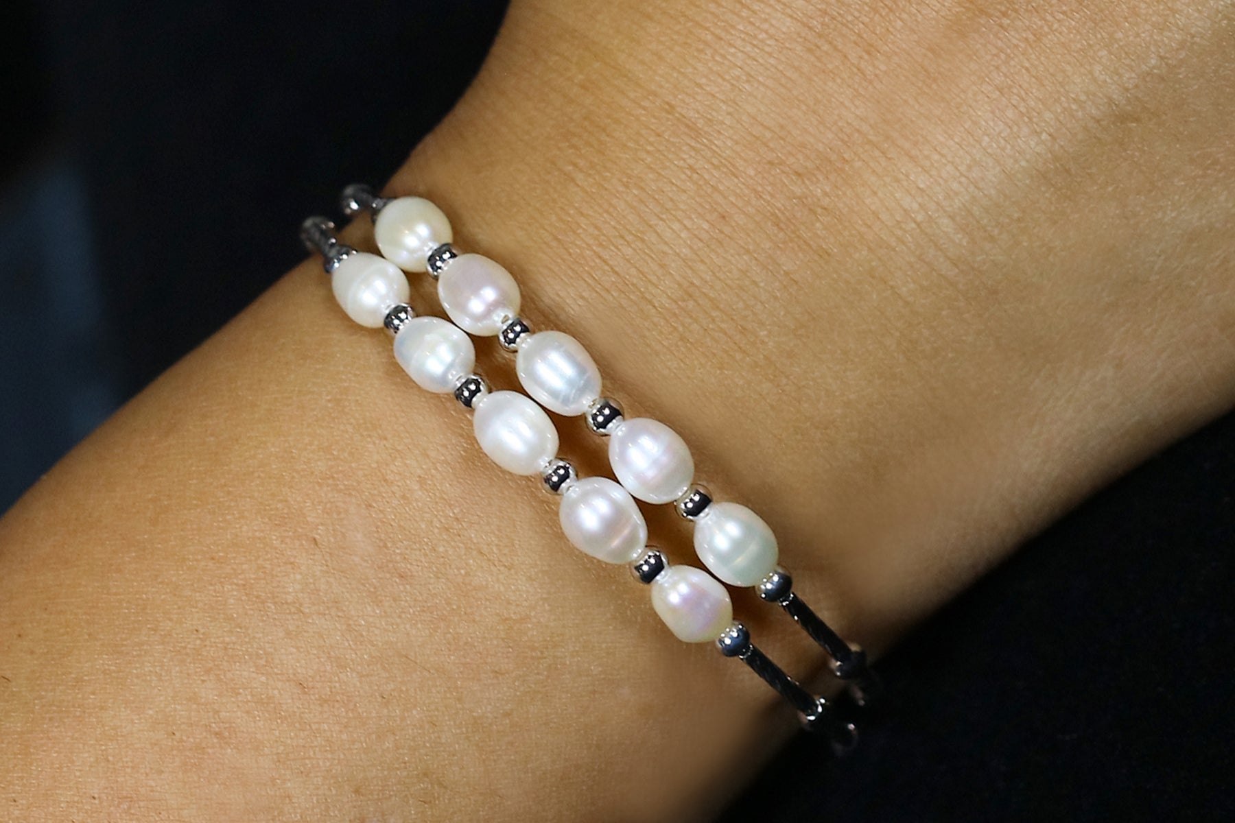 Authentic Real Natural Fresh Water Pearl Bracelet With Certificate(D.No ADBLS265)