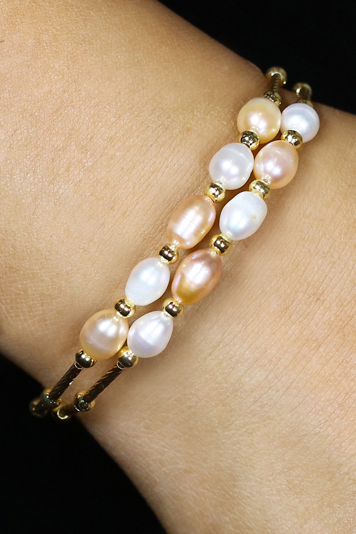 Authentic Real Natural Fresh Water Pearl Bracelet With Certificate(D.No ADBLS269)