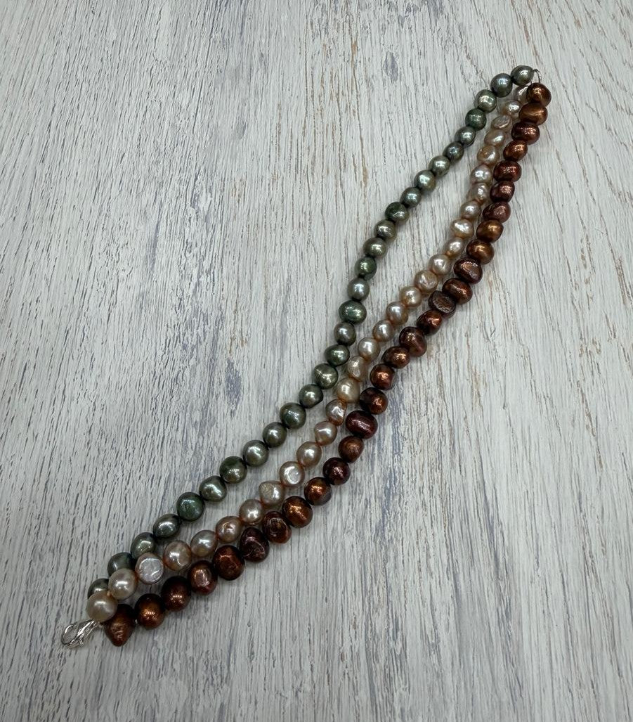 Real Natural Fresh Water Pearl Bracelet With Certificate(D.No ADBLS301)