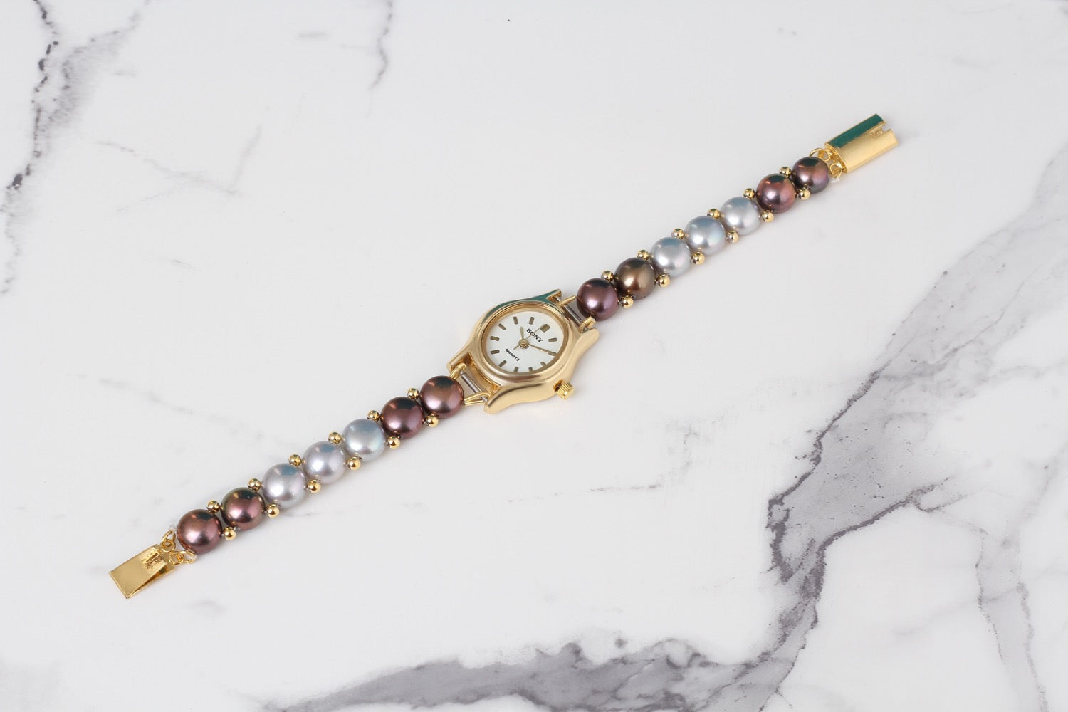 Designer Real Natural Fresh Water Pearl Strap Watch With Certificate(D.No ADBLS307)