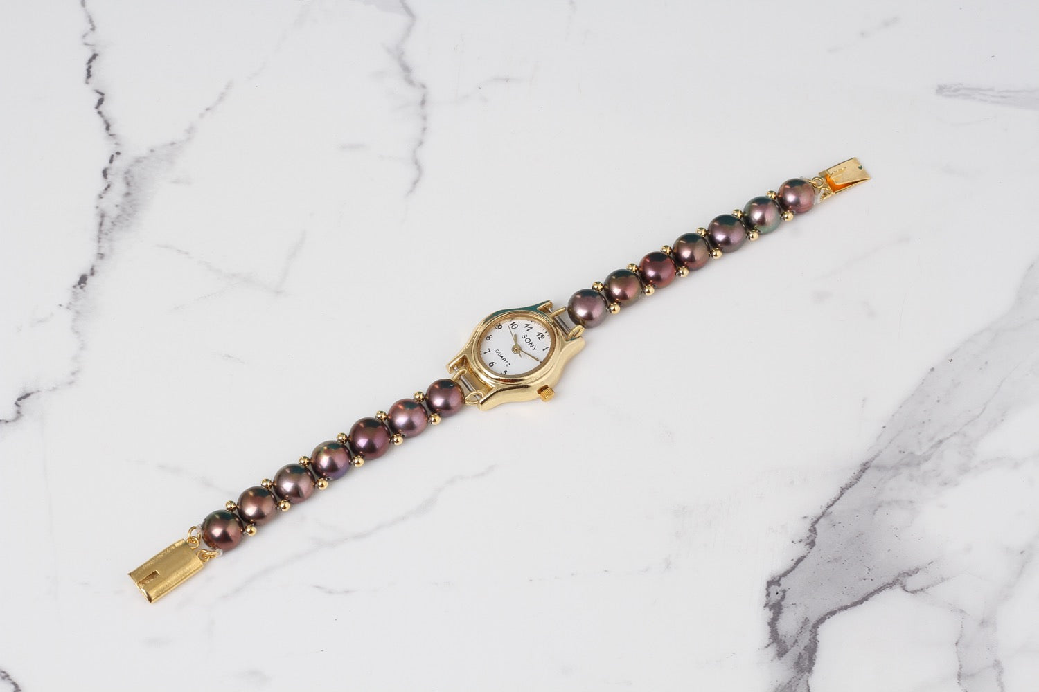 Designer Real Natural Fresh Water Pearl Strap Watch With Certificate(D.No ADBLS309)