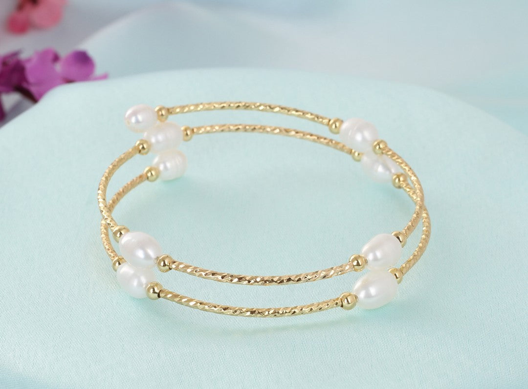 Authentic Real Natural Fresh Water Pearl Bracelet With Certificate(D.No ADBLS311)