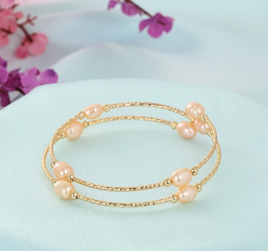 Authentic Real Natural Fresh Water Pearl Bracelet With Certificate(D.No ADBLS312)