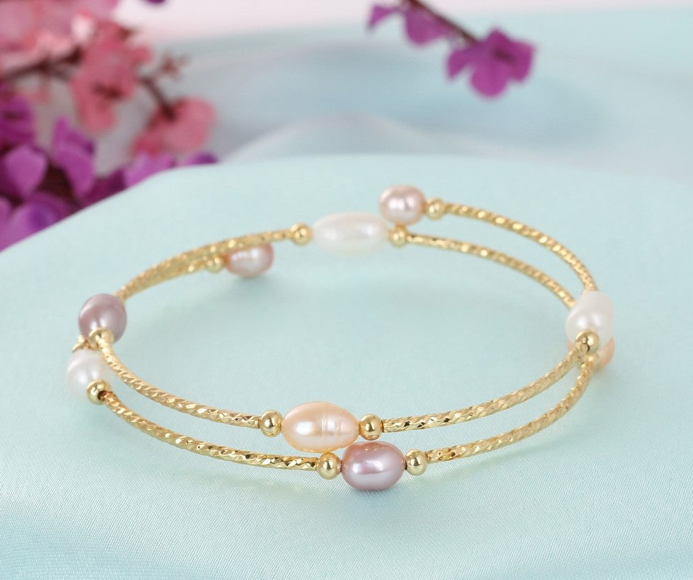 Authentic Real Natural Fresh Water Pearl Bracelet With Certificate(D.No ADBLS313)