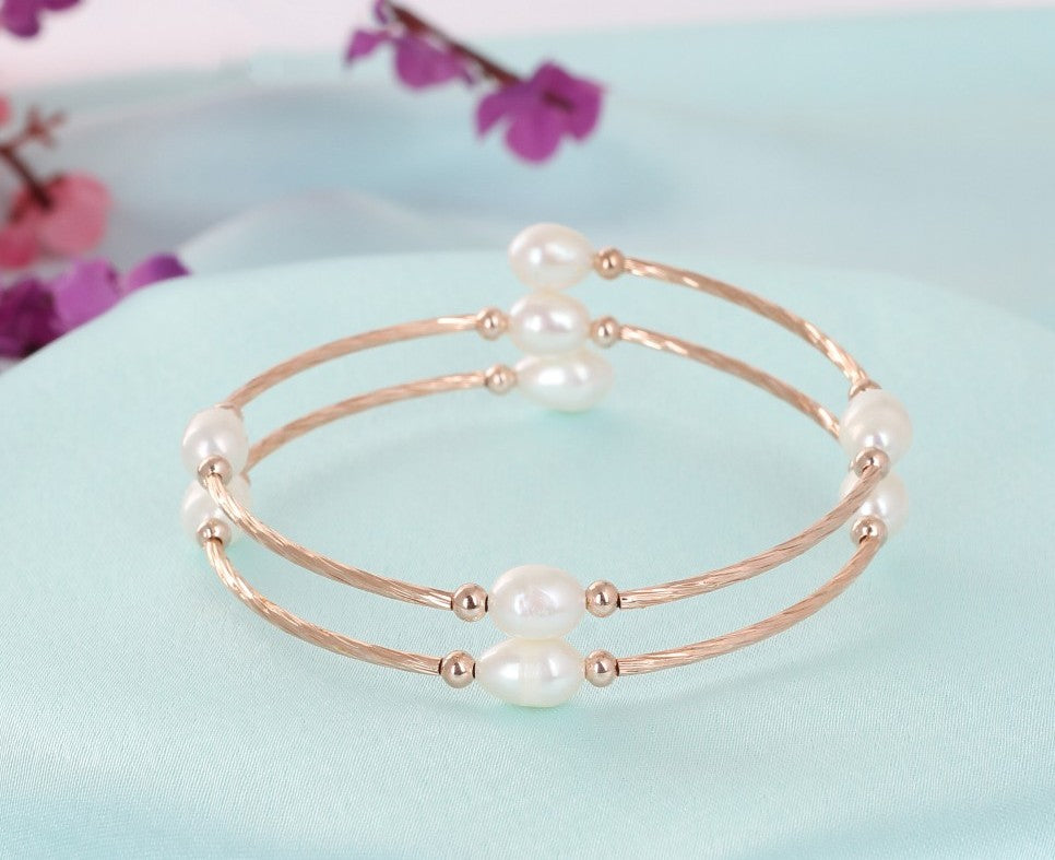 Authentic Real Natural Fresh Water Pearl Bracelet With Certificate(D.No ADBLS315)