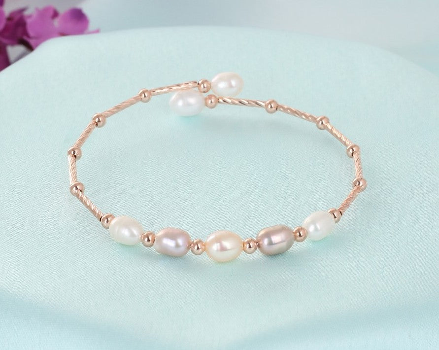 Authentic Real Natural Fresh Water Pearl Bracelet With Certificate(D.No ADBLS317)