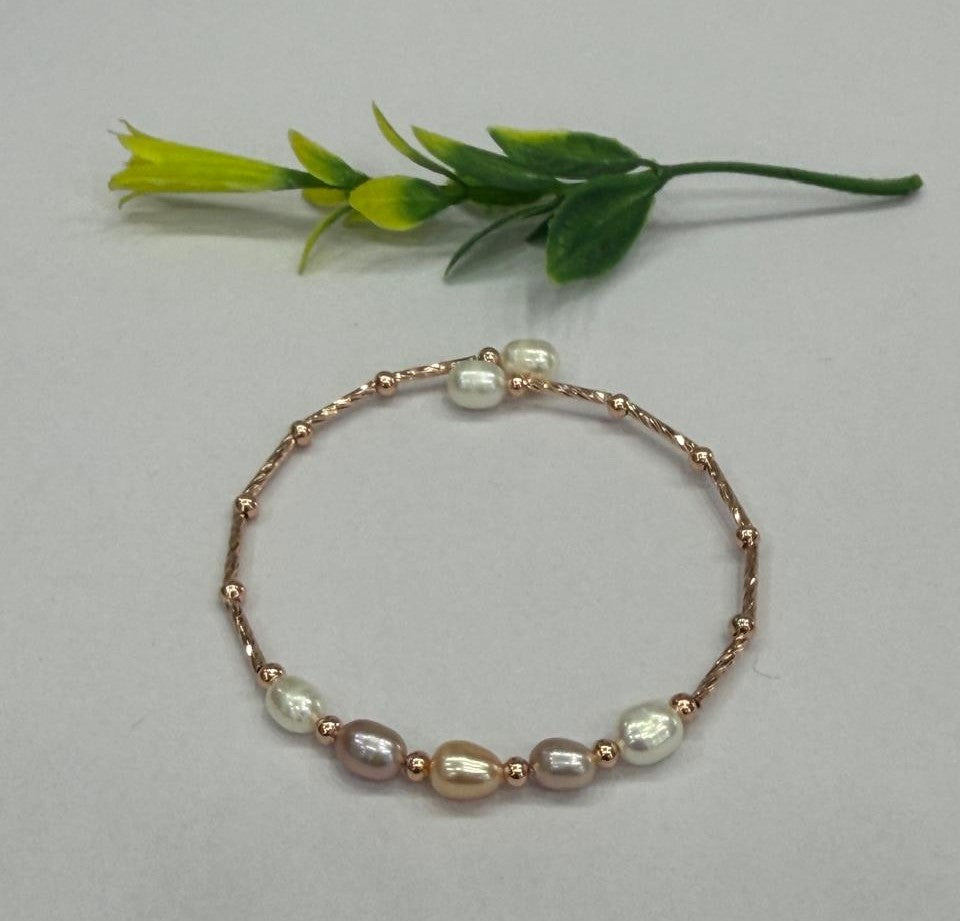Authentic Real Natural Fresh Water Pearl Bracelet With Certificate(D.No ADBLS317)