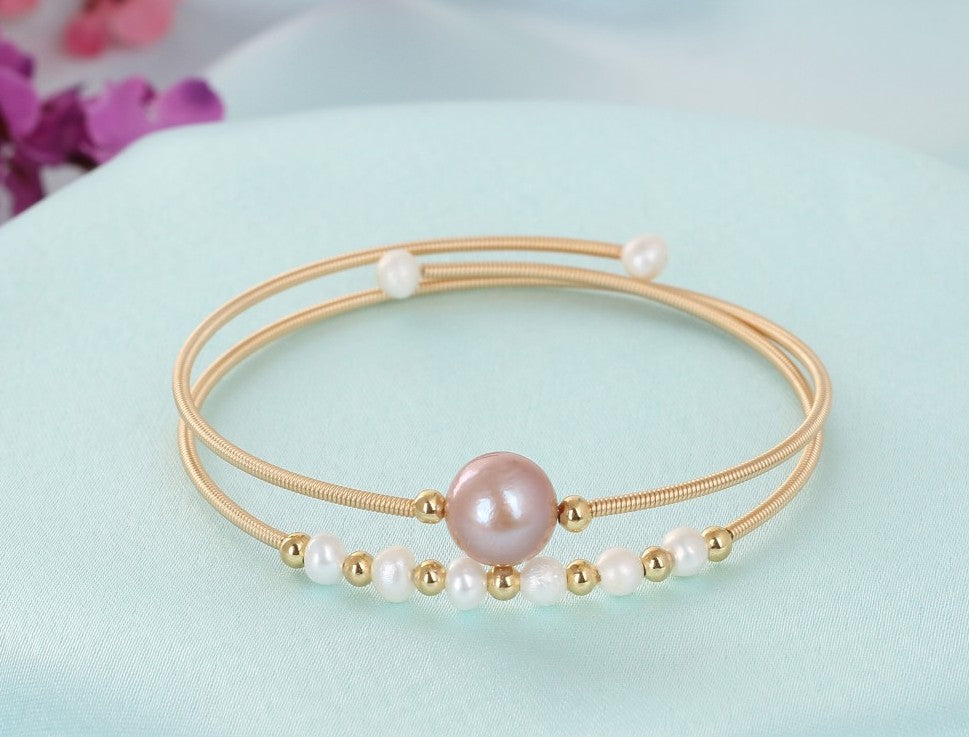 Authentic Real Natural Fresh Water Pearl Bracelet With Certificate(D.No ADBLS319)