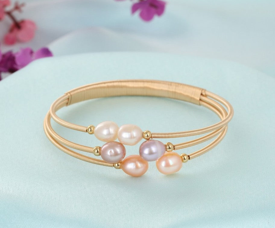 Authentic Real Natural Fresh Water Pearl Bracelet With Certificate(D.No ADBLS320)