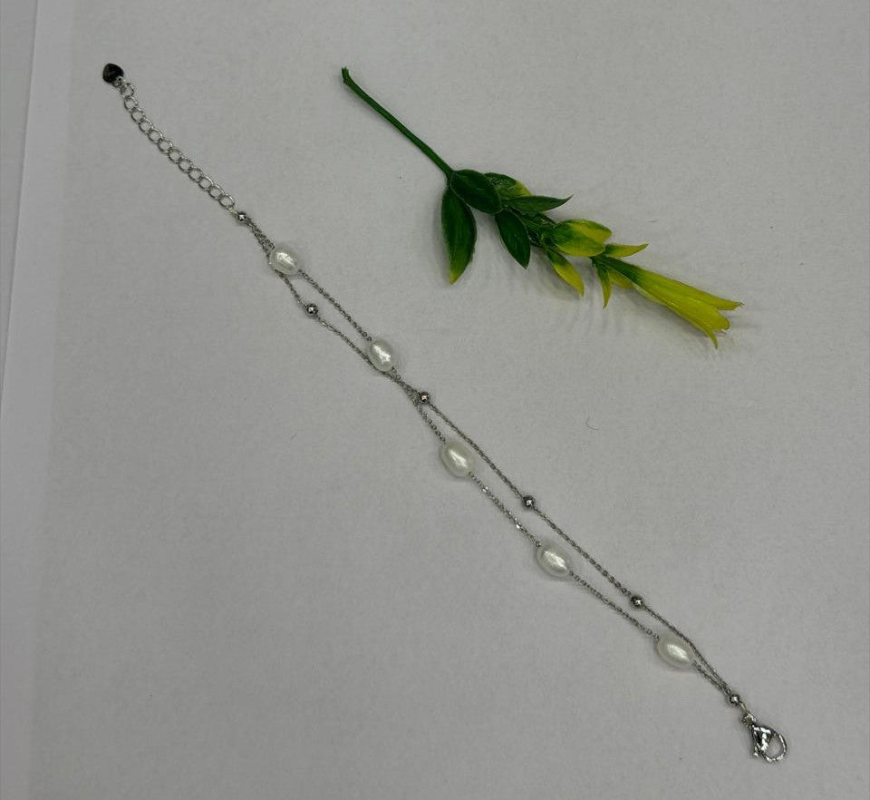 Authentic Real Natural Fresh Water Pearl Bracelet With Certificate(D.No ADBLS323)