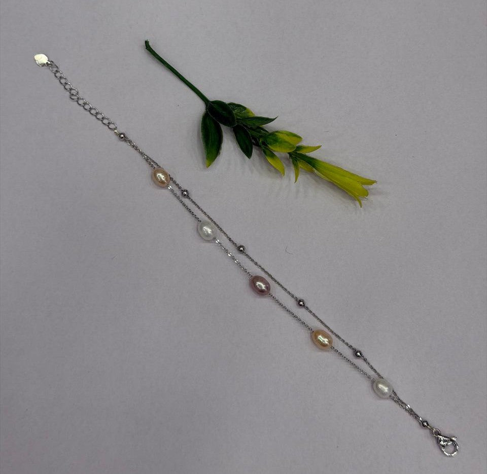 Authentic Real Natural Fresh Water Pearl Bracelet With Certificate(D.No ADBLS325)