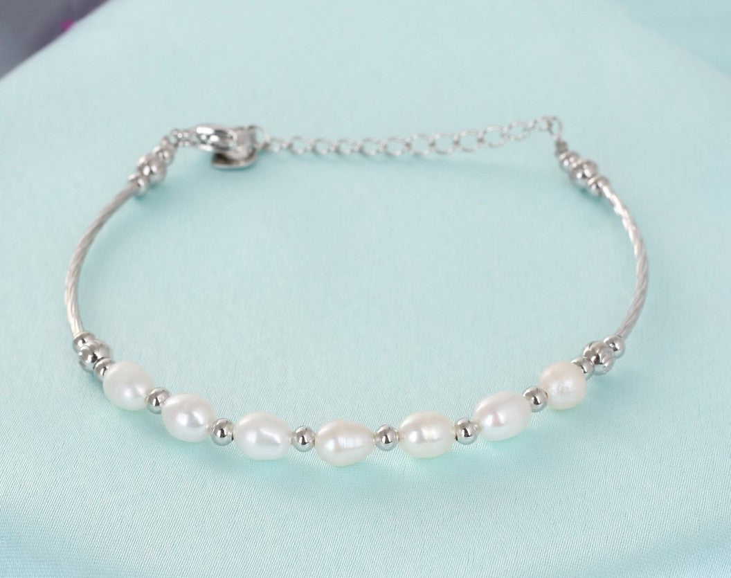 Authentic Real Natural Fresh Water Pearl Bracelet With Certificate(D.No ADBLS327)