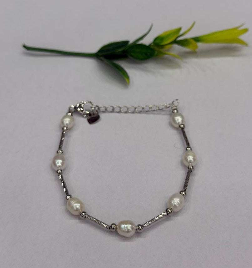 Authentic Real Natural Fresh Water Pearl Bracelet With Certificate(D.No ADBLS329)