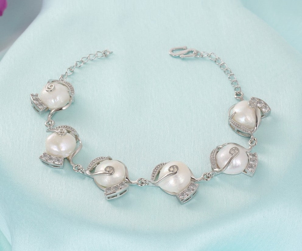 Exclusive Real Natural Fresh Water Pearl Bracelet With Certificate(D.No ADBLS331)