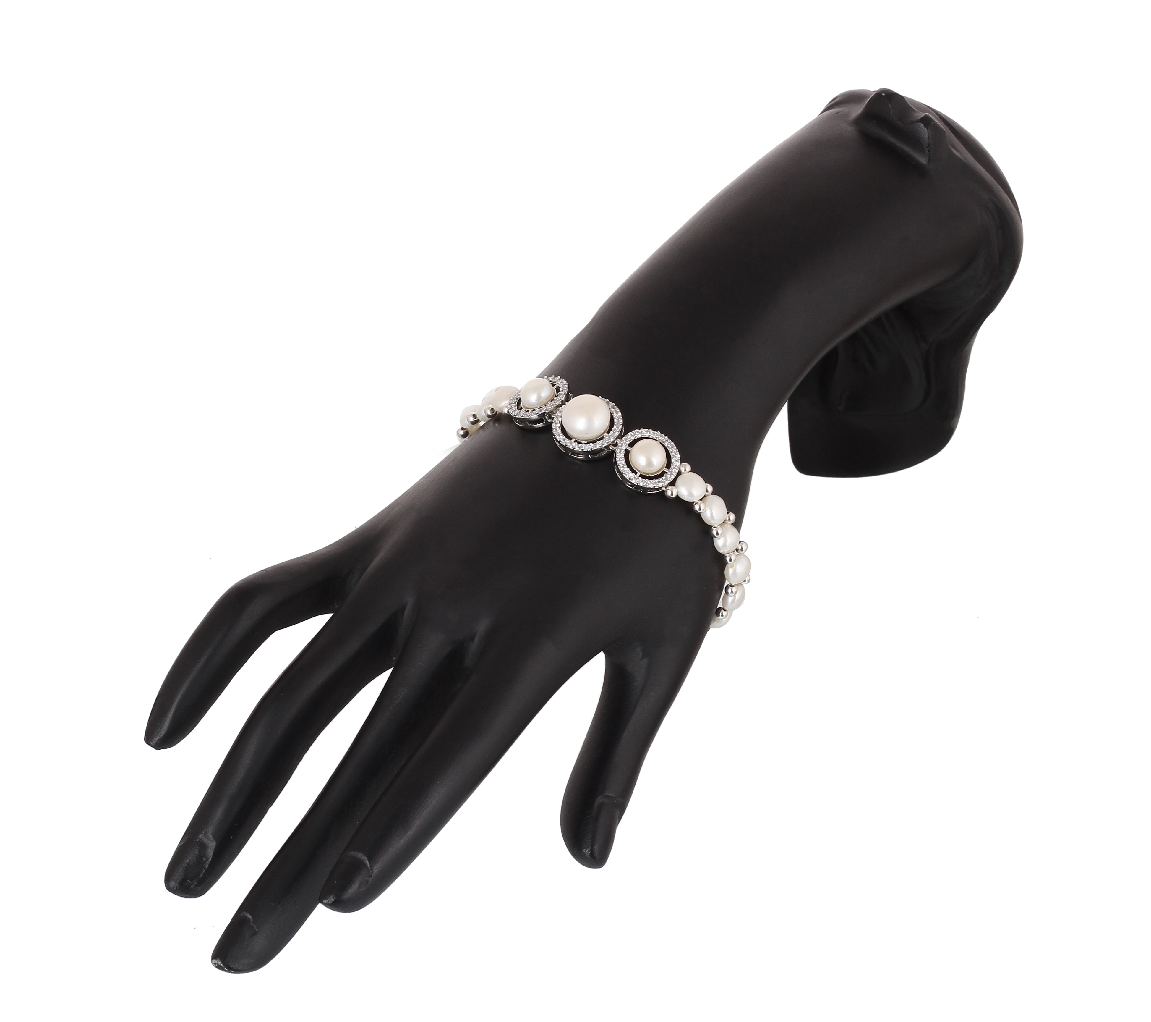 Real Natural Fresh Water Pearl Bracelet With Certificate(D.No ADBLS348)