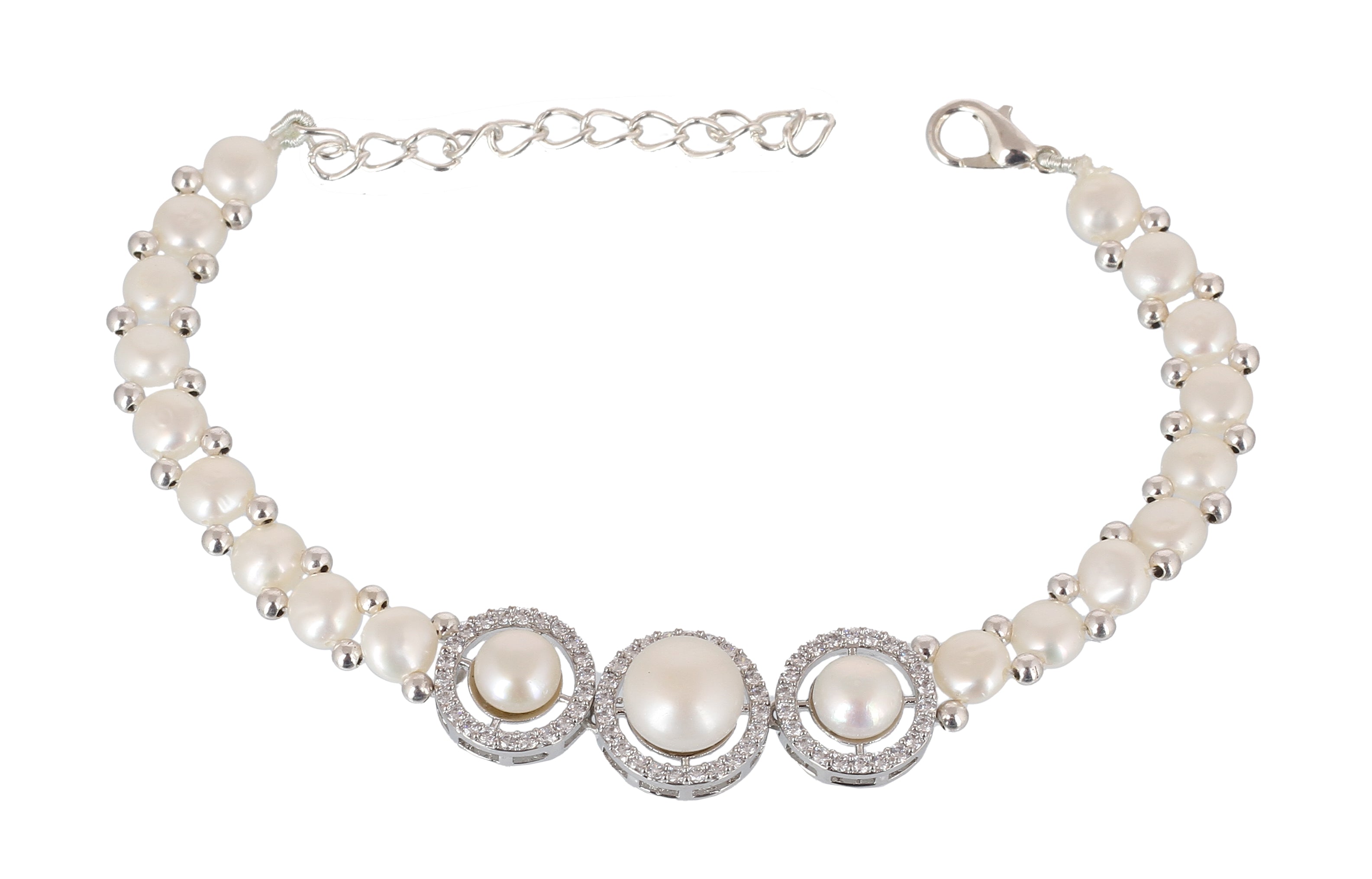 Real Natural Fresh Water Pearl Bracelet With Certificate(D.No ADBLS348)