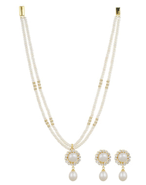 Real Natural Fresh Water Double String Pearl Set With Certificate For Women Girls