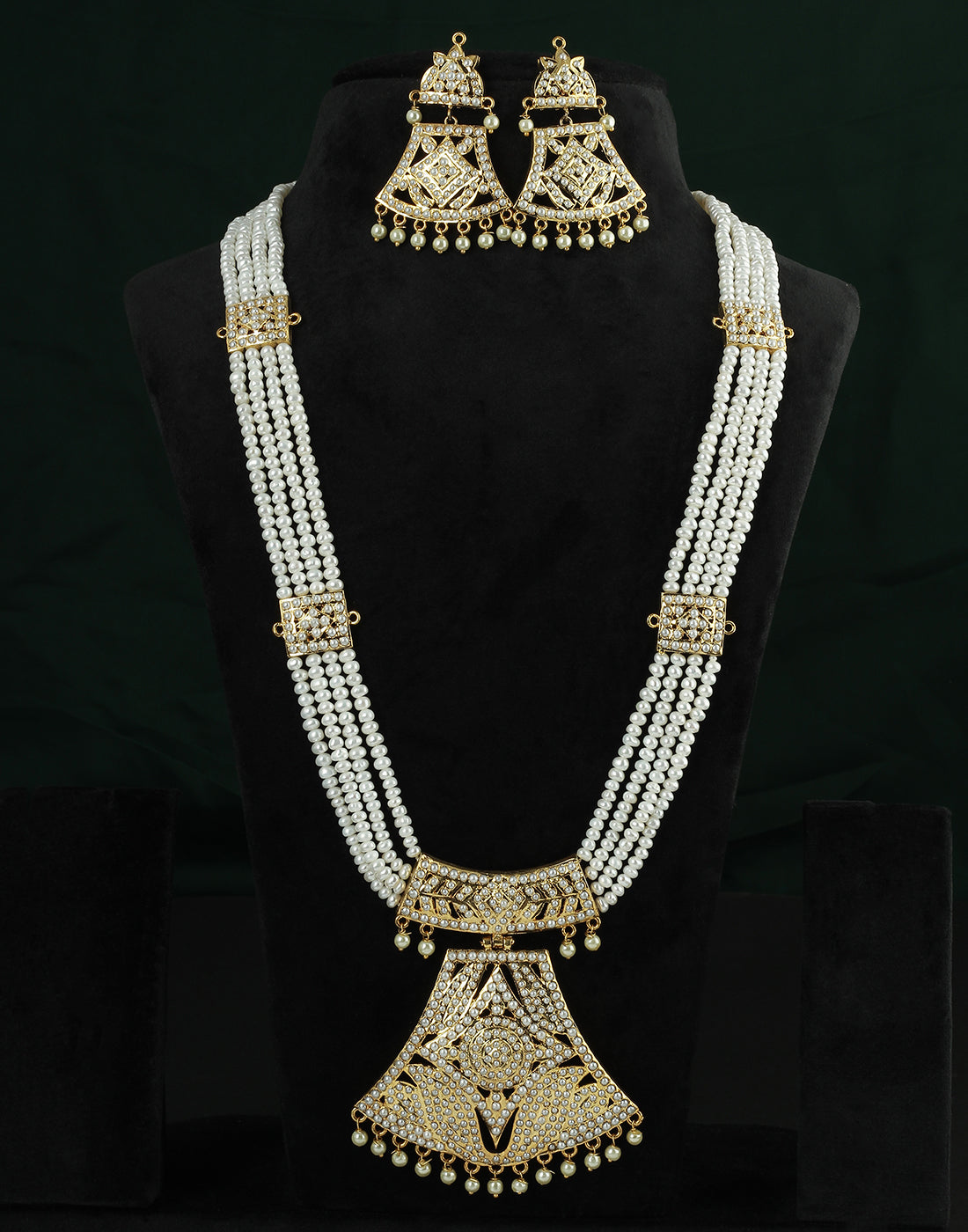 Real Natural Fresh Water Multi Layer Rani Haar Pearl Set With Certificate(D.No ADPRLS1129)