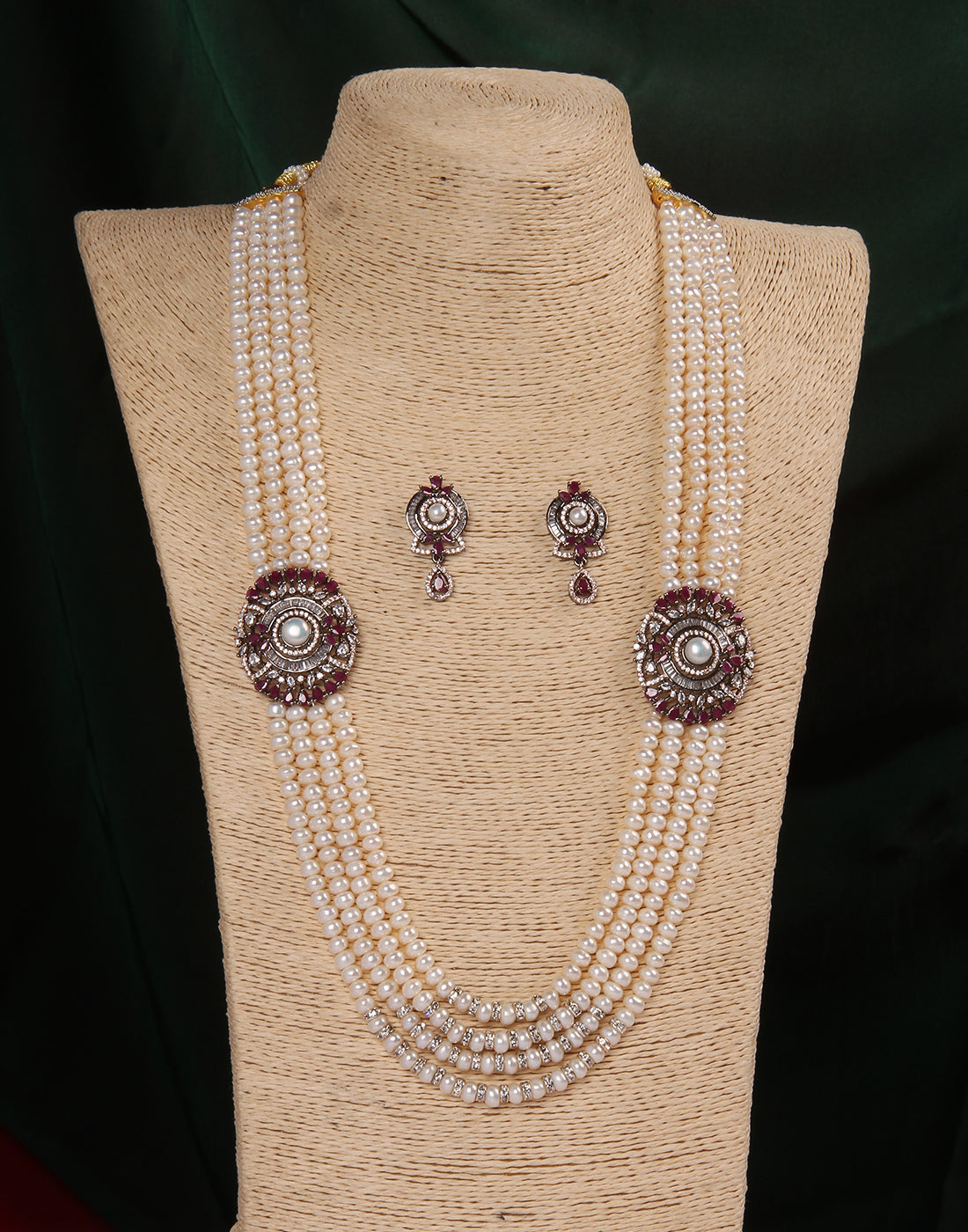 Real Natural Fresh Water Pearl Set With Certificate(D.No ADPRLS1139)