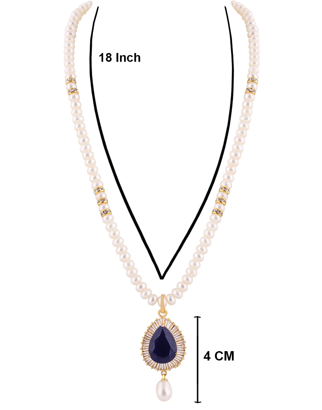 Natural Fresh Water Real Single String Pearl Set With Certificate(D.No ADPRLS116)