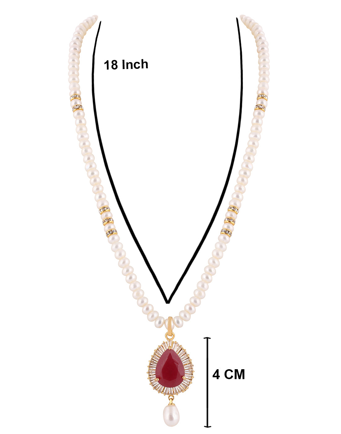 Natural Fresh Water Real Single String Pearl Set With Certificate(D.No ADPRLS117)