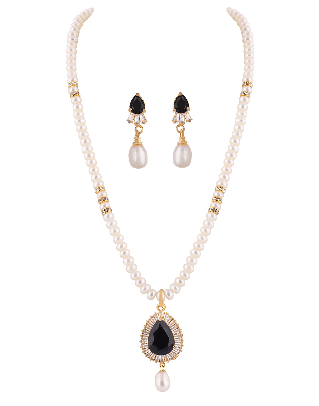 Natural Fresh Water Real Single String Pearl Set With Certificate(D.No ADPRLS118)