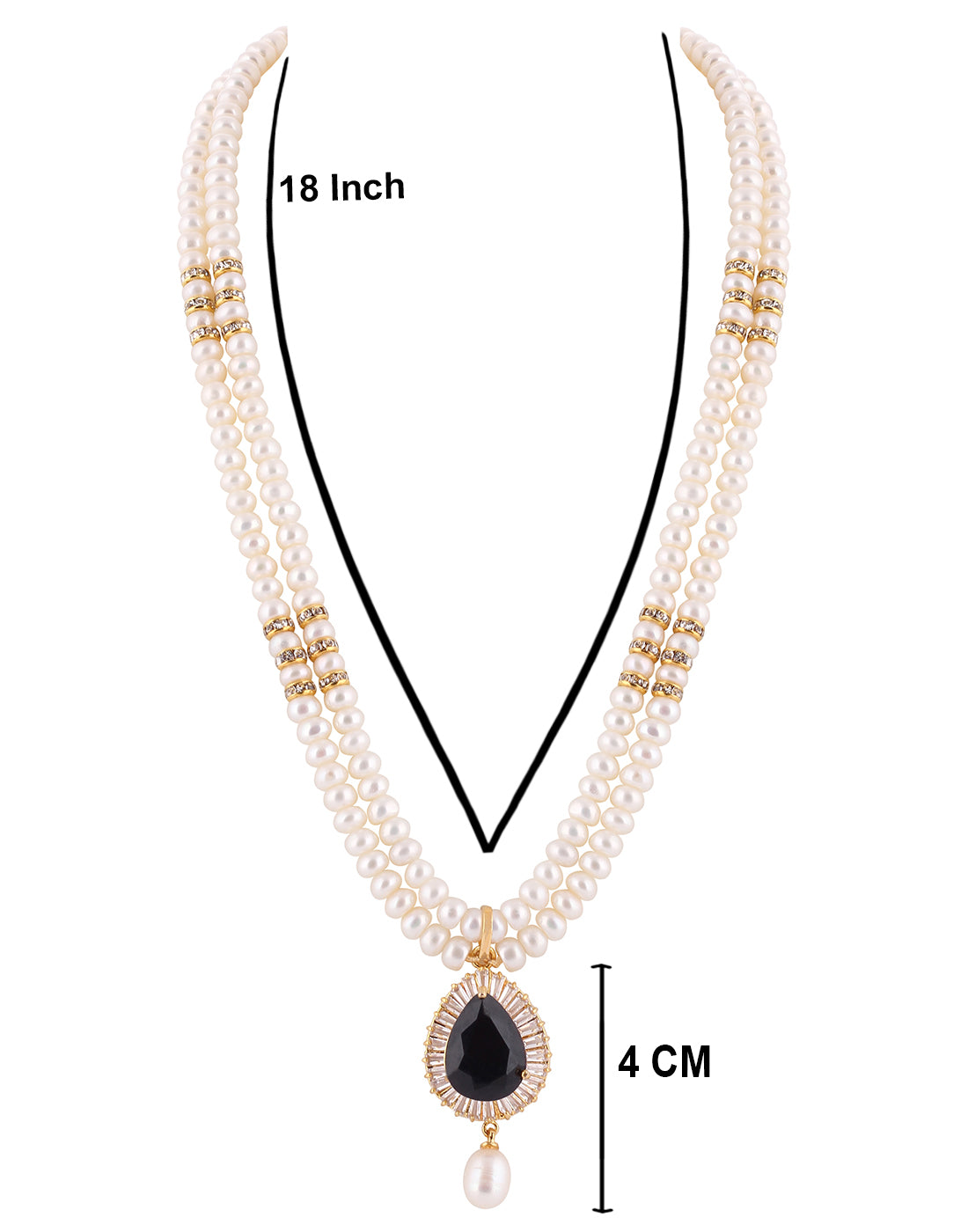 Natural Fresh Water Real Double String Pearl Set With Certificate(D.No ADPRLS122)