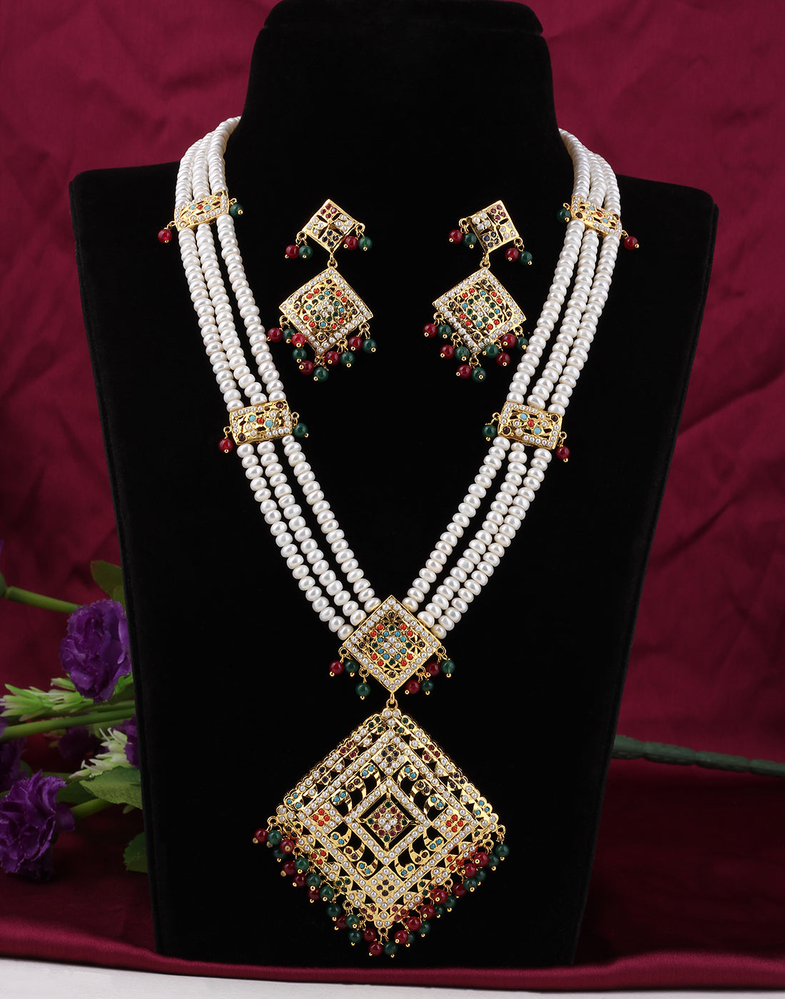 Real Natural Fresh Water Jadoo Rani Haar Pearl Set With Certificate(D.No ADPRLS1306)
