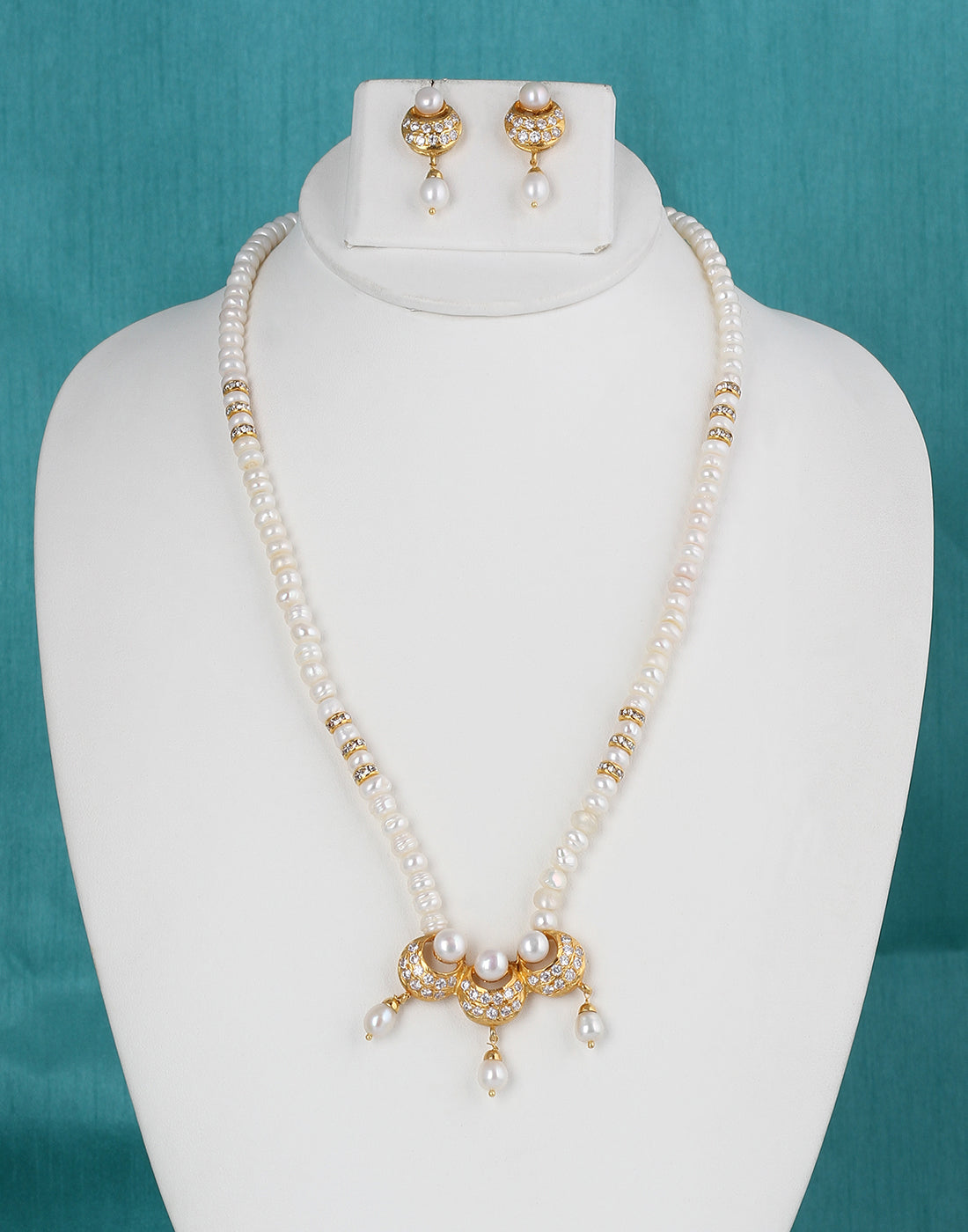Real Natural Fresh Water Pearl Set With Certificate(D.No ADPRLS1399)