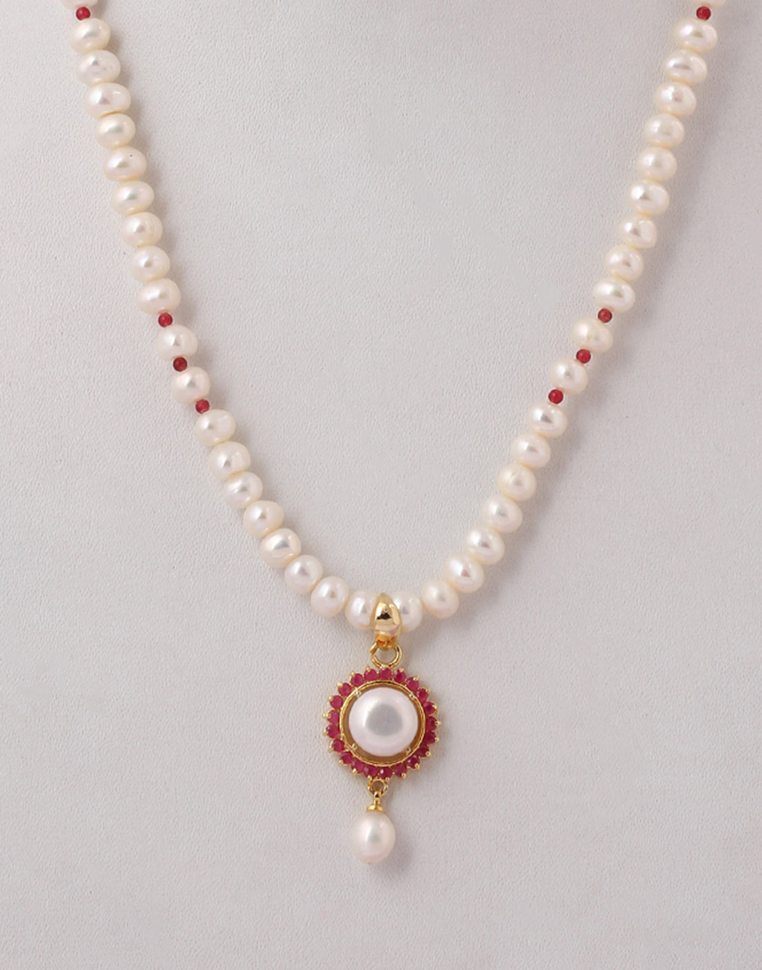 Real Natural Fresh Water Pearl Set With Certificate(D.No ADPRLS1418)