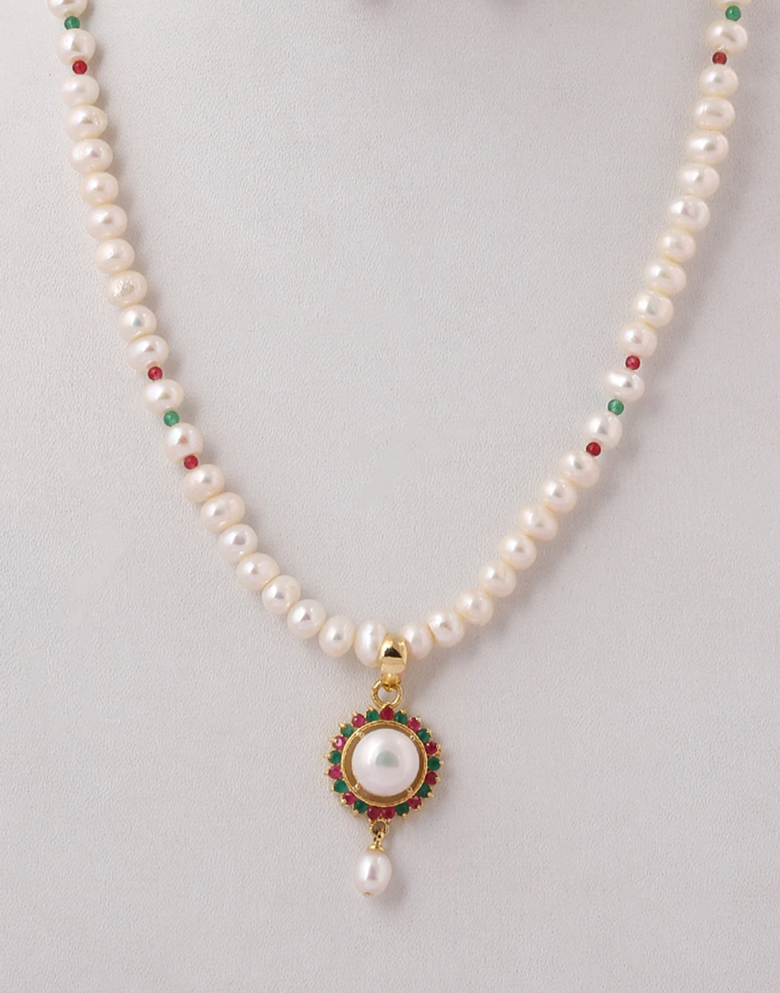 Real Natural Fresh Water Pearl Set With Certificate(D.No ADPRLS1419)