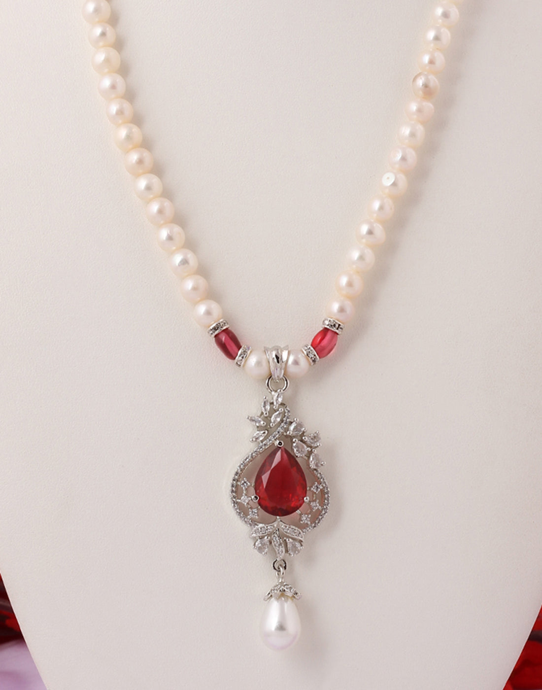 Real Natural Fresh Water Pearl Set With Certificate(D.No ADPRLS1424)