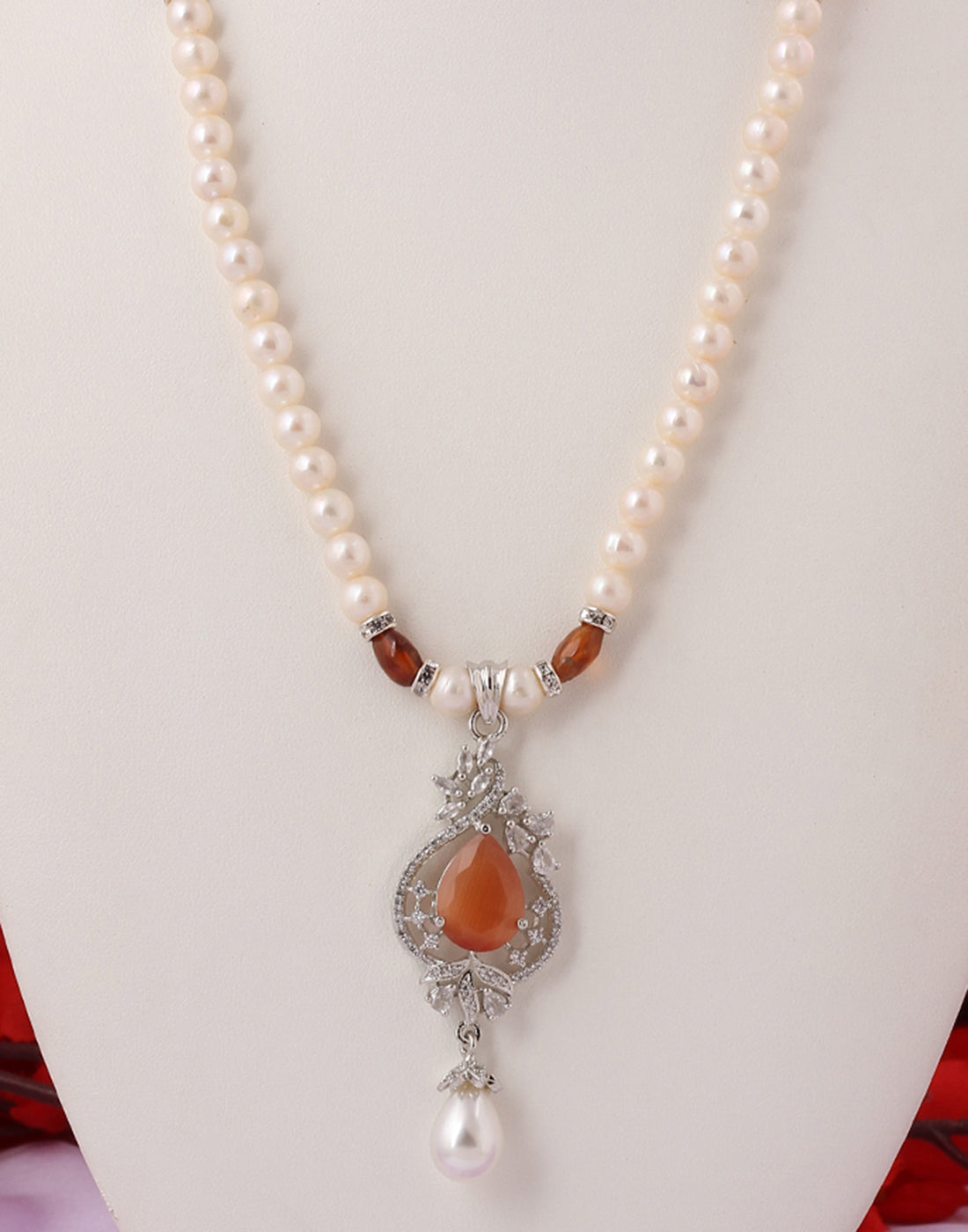 Real Natural Fresh Water Pearl Set With Certificate(D.No ADPRLS1427)