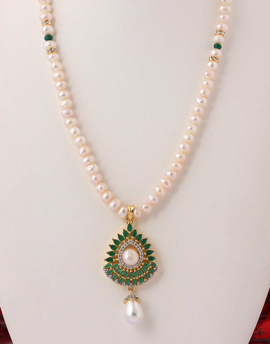 Real Natural Fresh Water Pearl Set With Certificate(D.No ADPRLS1438)