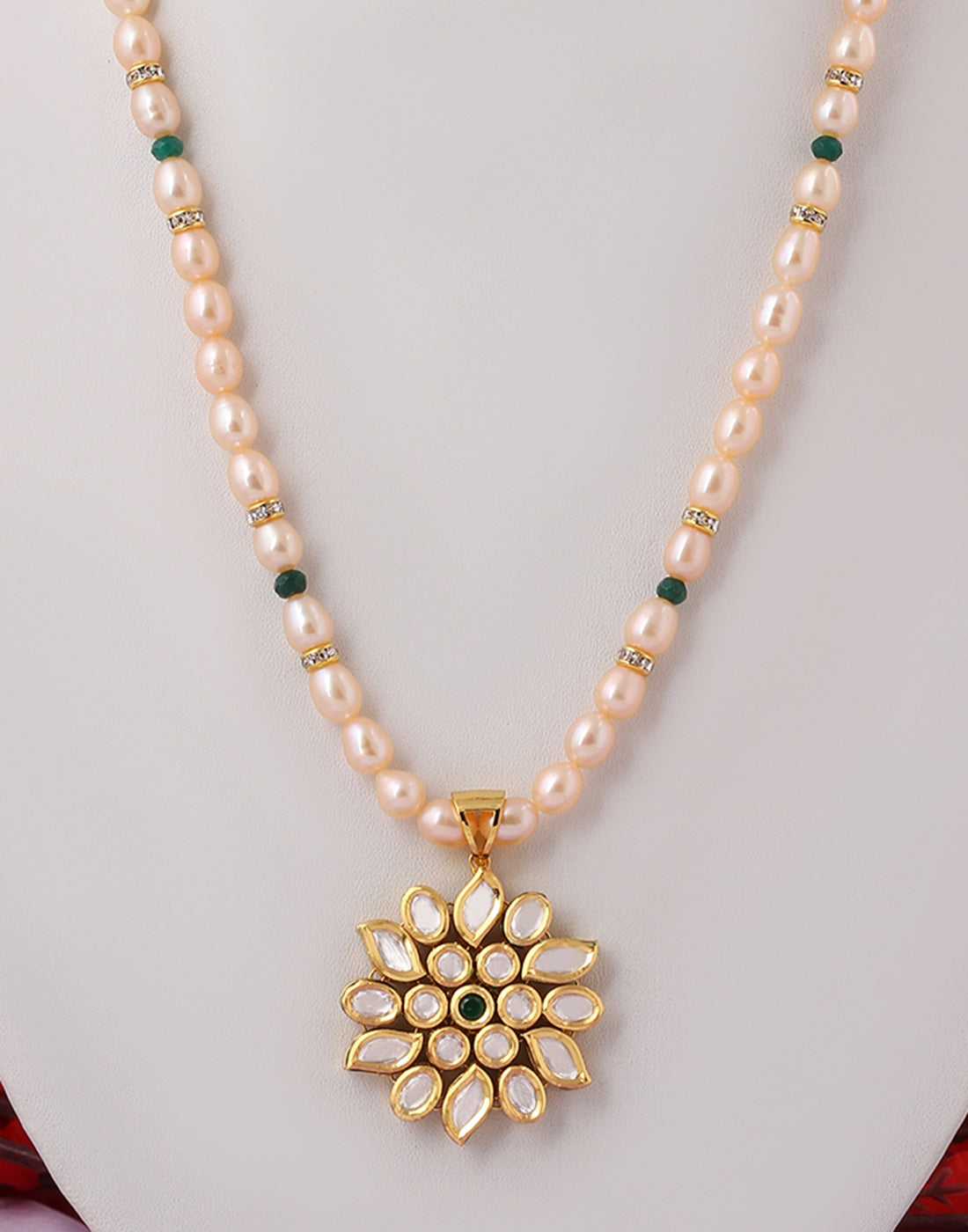 Real Natural Fresh Water Single String Pearl Set With Certificate(D.No ADPRLS1458)