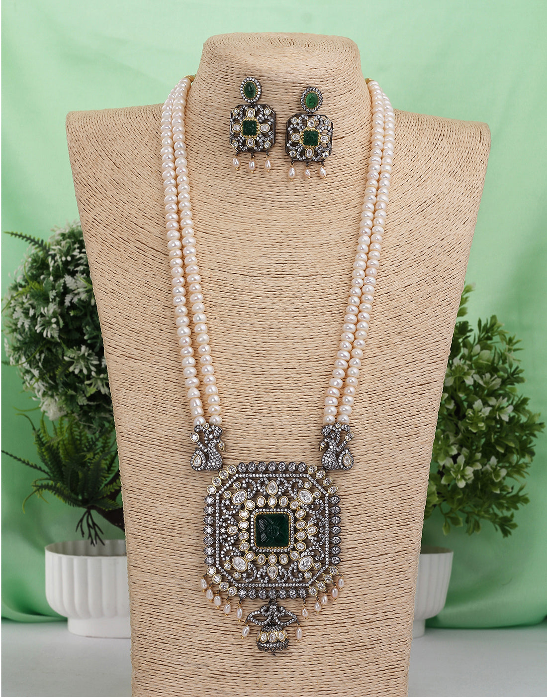 Real Natural Fresh Water Double Layer Rani Haar Pearl Set With Certificate(D.No ADPRLS1541)