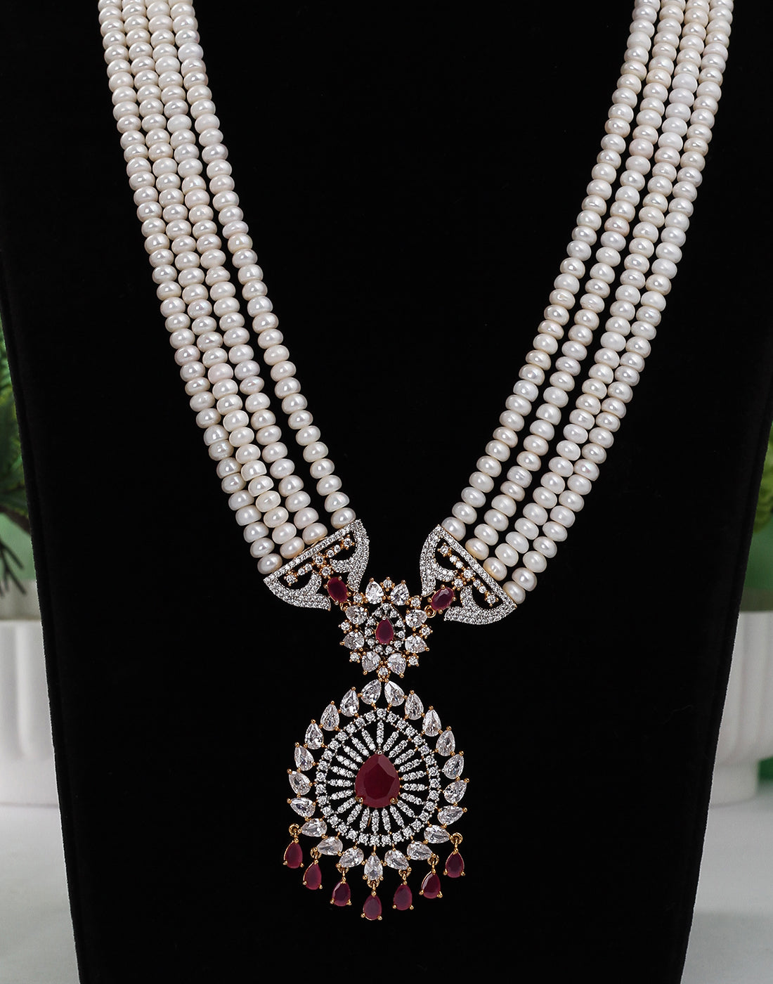 Real Natural Fresh Water Rani Haar Pearl Set With Certificate(D.No ADPRLS1548)