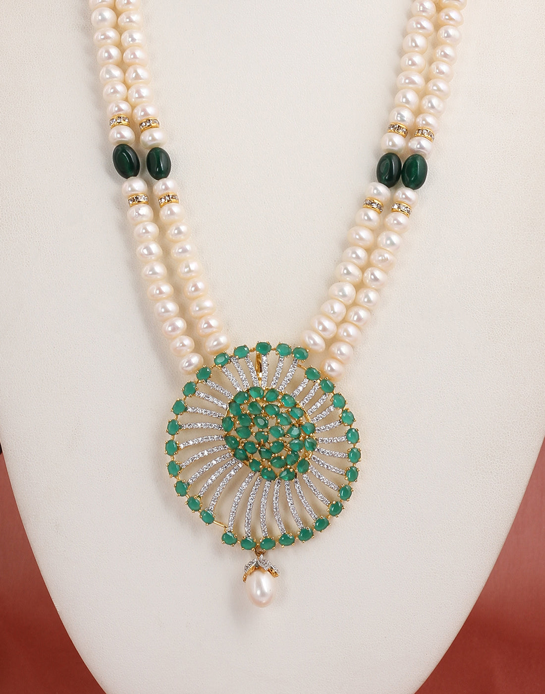 Real Natural Fresh Water Double String Pearl Set With Certificate(D.No ADPRLS1563)