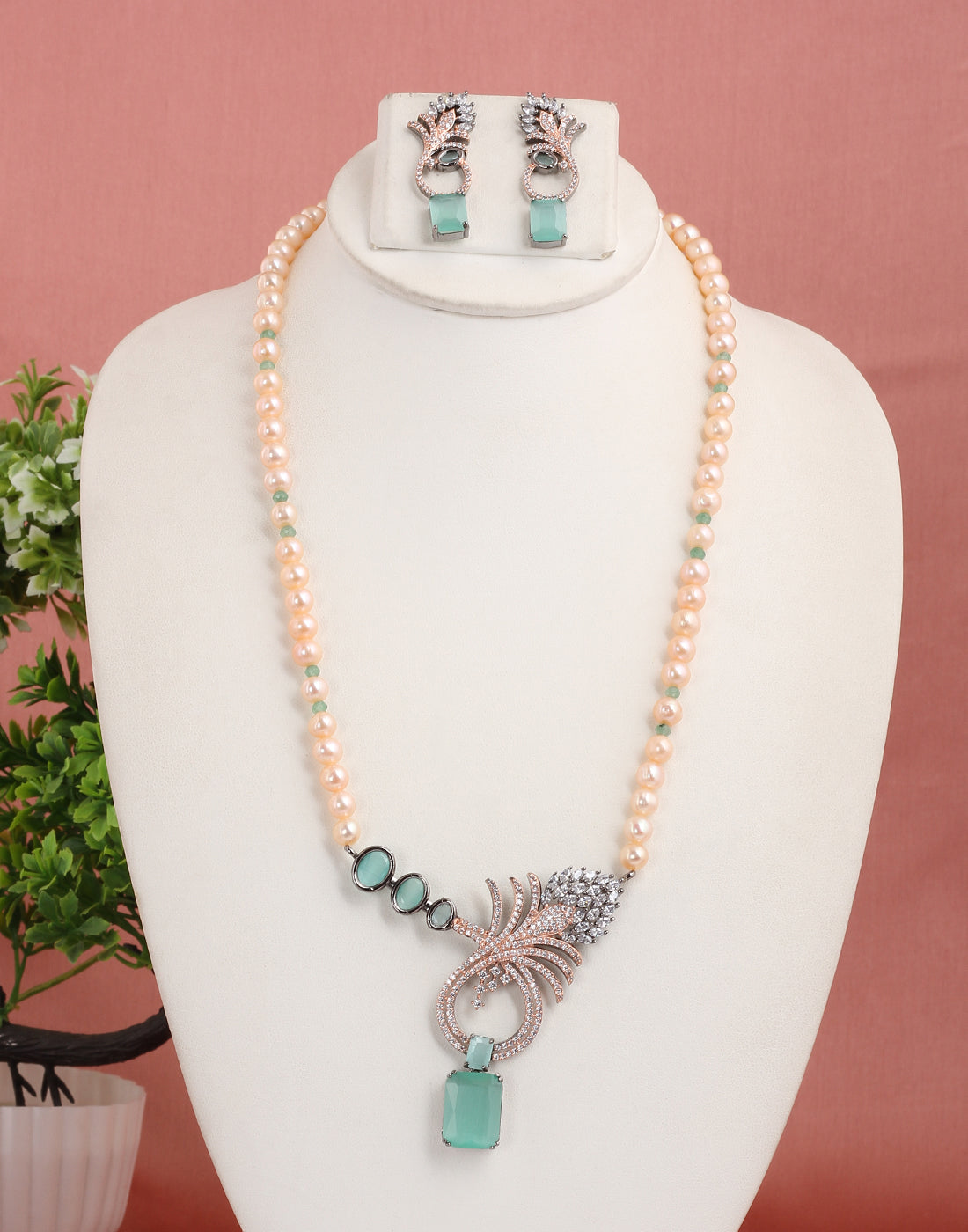 Real Natural Fresh Water Single String Pearl Set With Certificate(D.No ADPRLS1624)