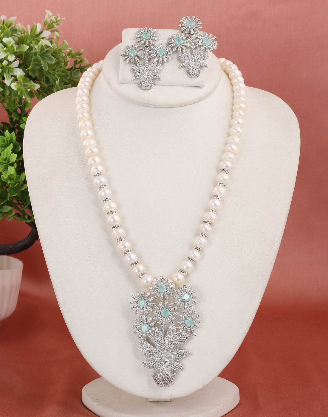 Real Natural Fresh Water Single String Pearl Set With Certificate(D.No ADPRLS1633)
