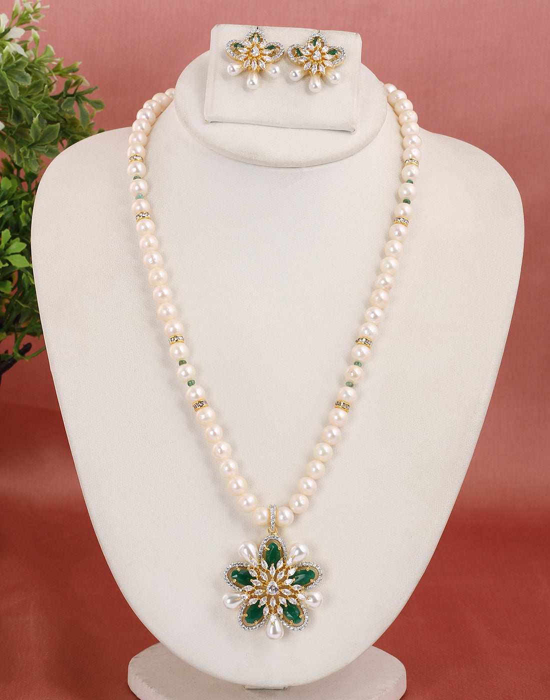 Real Natural Fresh Water Single String Pearl Set With Certificate(D.No ADPRLS1634)