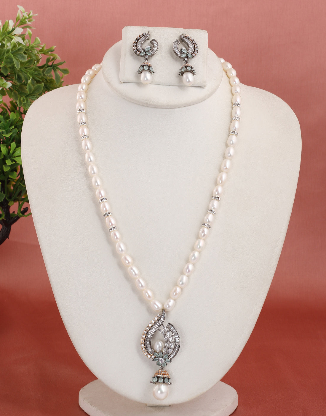 Real Natural Fresh Water Single String Pearl Set With Certificate(D.No ADPRLS1645)