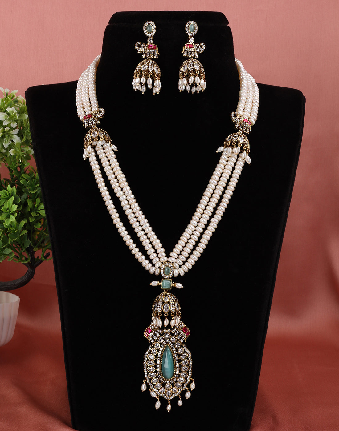 Real Natural Fresh Water Pearls Rani Haar Set With Certificate(D.No ADPRLS1654)